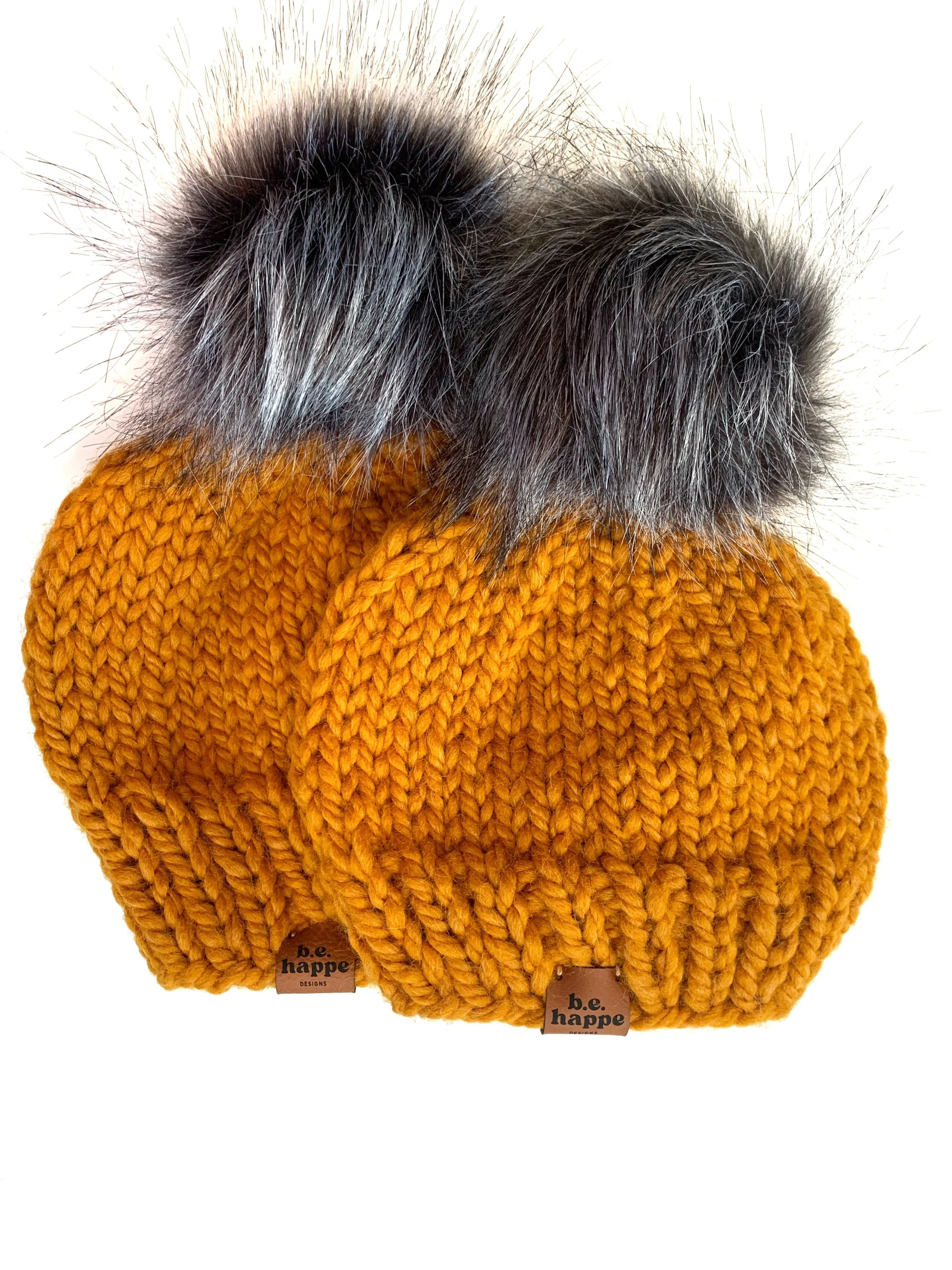 0-3 month Baby Solid Knit Pom Hat | Butterscotch