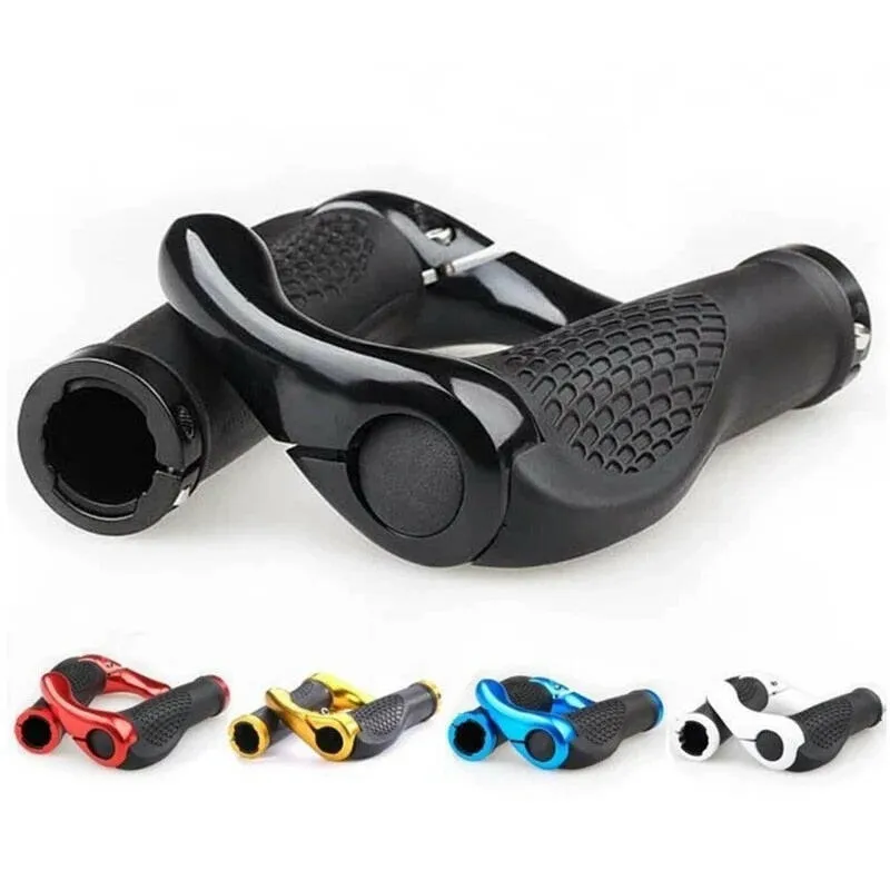 1 Pair Bicycle Handlebar Grips 1pair Non-Slip Rubber Hand Grip Mountain Road Bike Handle Grip with Bar Ends Bicycle Accessories