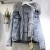 2022 Japan Korea autumn winter new fashion fur jean jacket for women denim coat fur lining vintage casual jacket