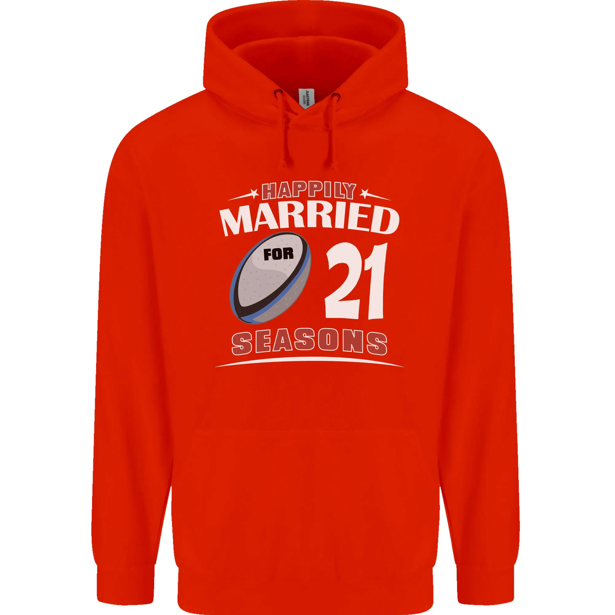 21 Year Wedding Anniversary 21st Rugby Mens 80% Cotton Hoodie