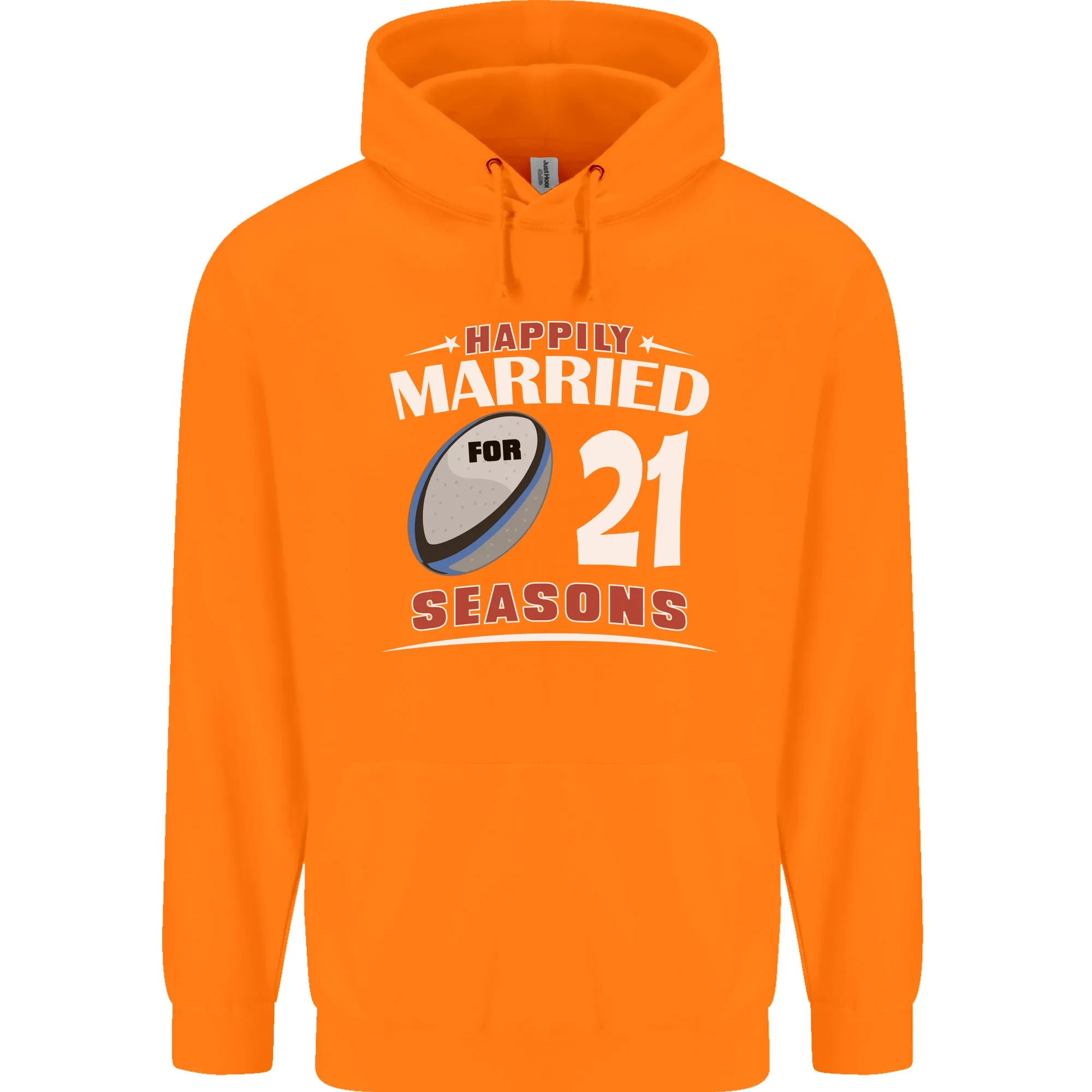 21 Year Wedding Anniversary 21st Rugby Mens 80% Cotton Hoodie