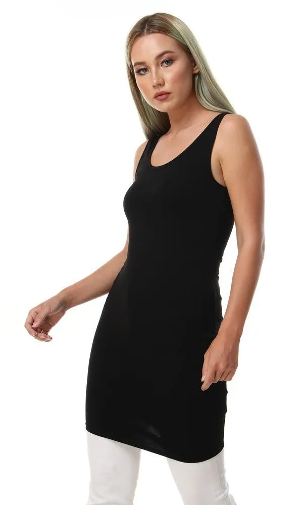 93220 Basic Comfy Cotton Slip On Top - Black