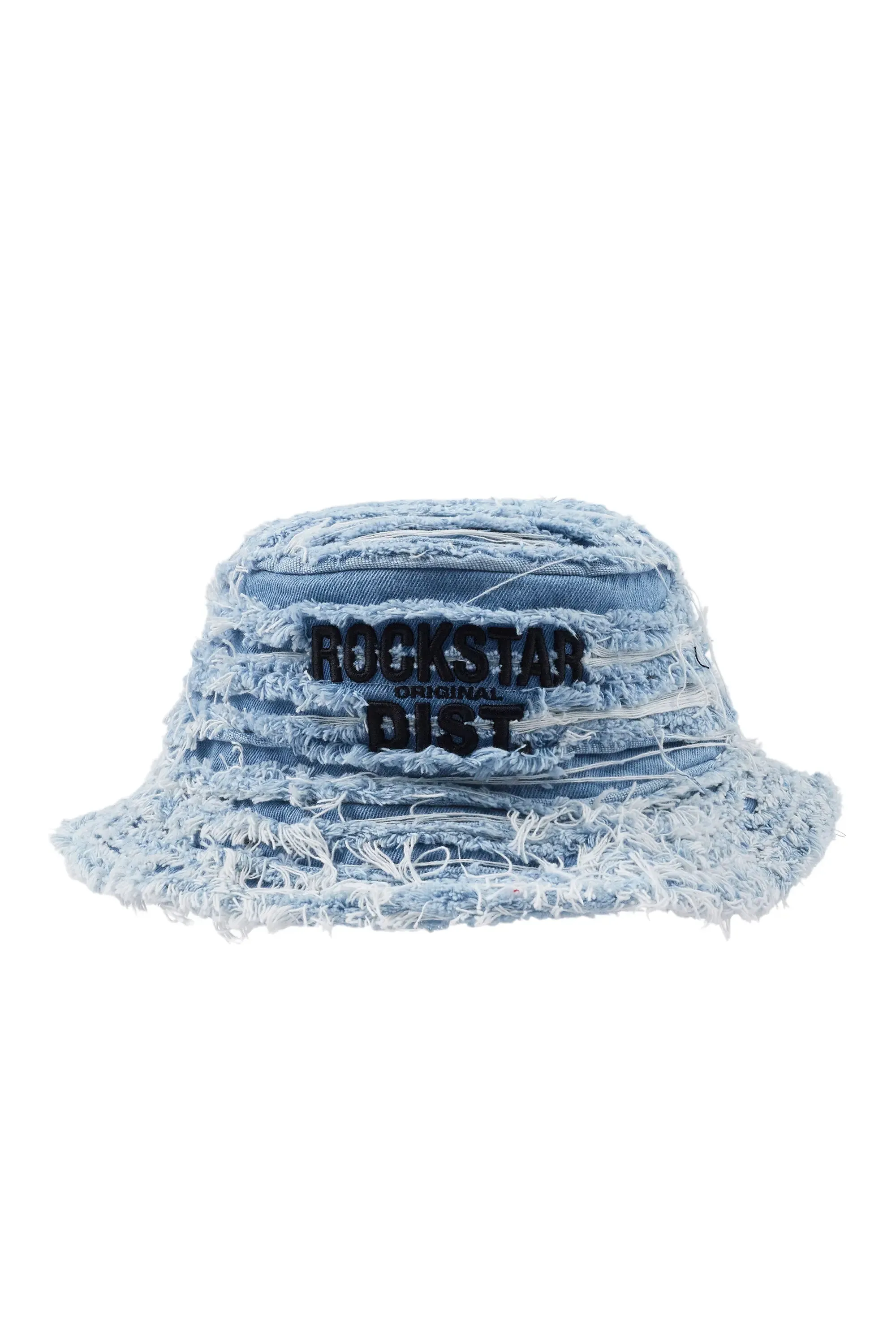 Abi Blue Distressed Bucket Hat