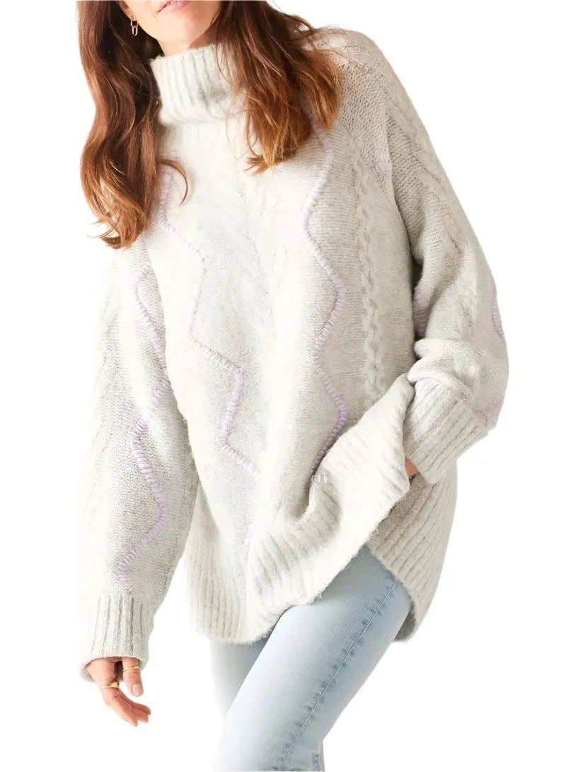 Alpine Sweater in Fog and Lavender by Mersea