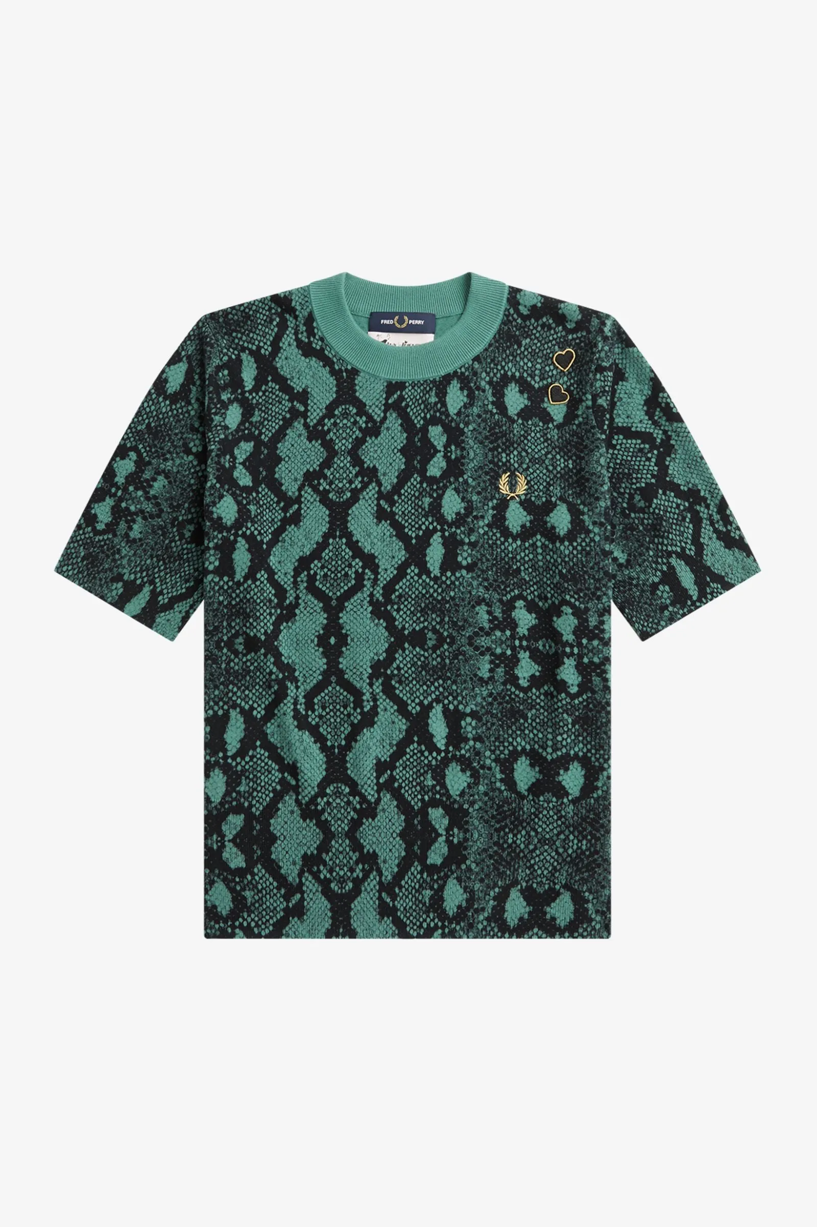 Amy Winehouse Deep Mint Snake Print Jumper