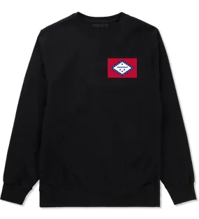 Arkansas State Flag AR Chest Mens Crewneck Sweatshirt