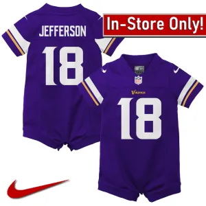 AVAILABLE IN-STORE ONLY! Justin Jefferson Minnesota Vikings Nike Newborn & Infant Purple Game Romper Jersey