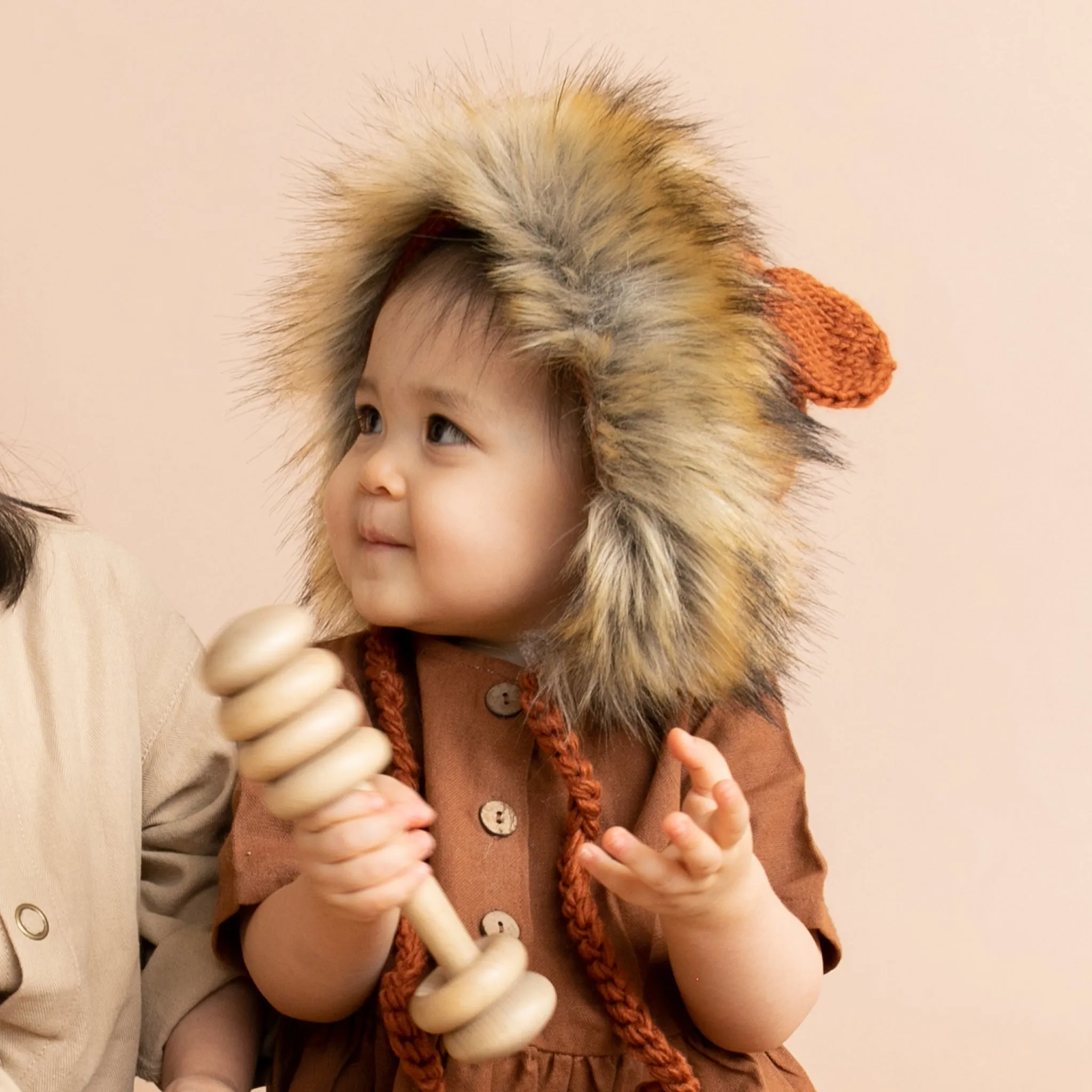 Baby Lion Hat and Booties Set, Cinnamon