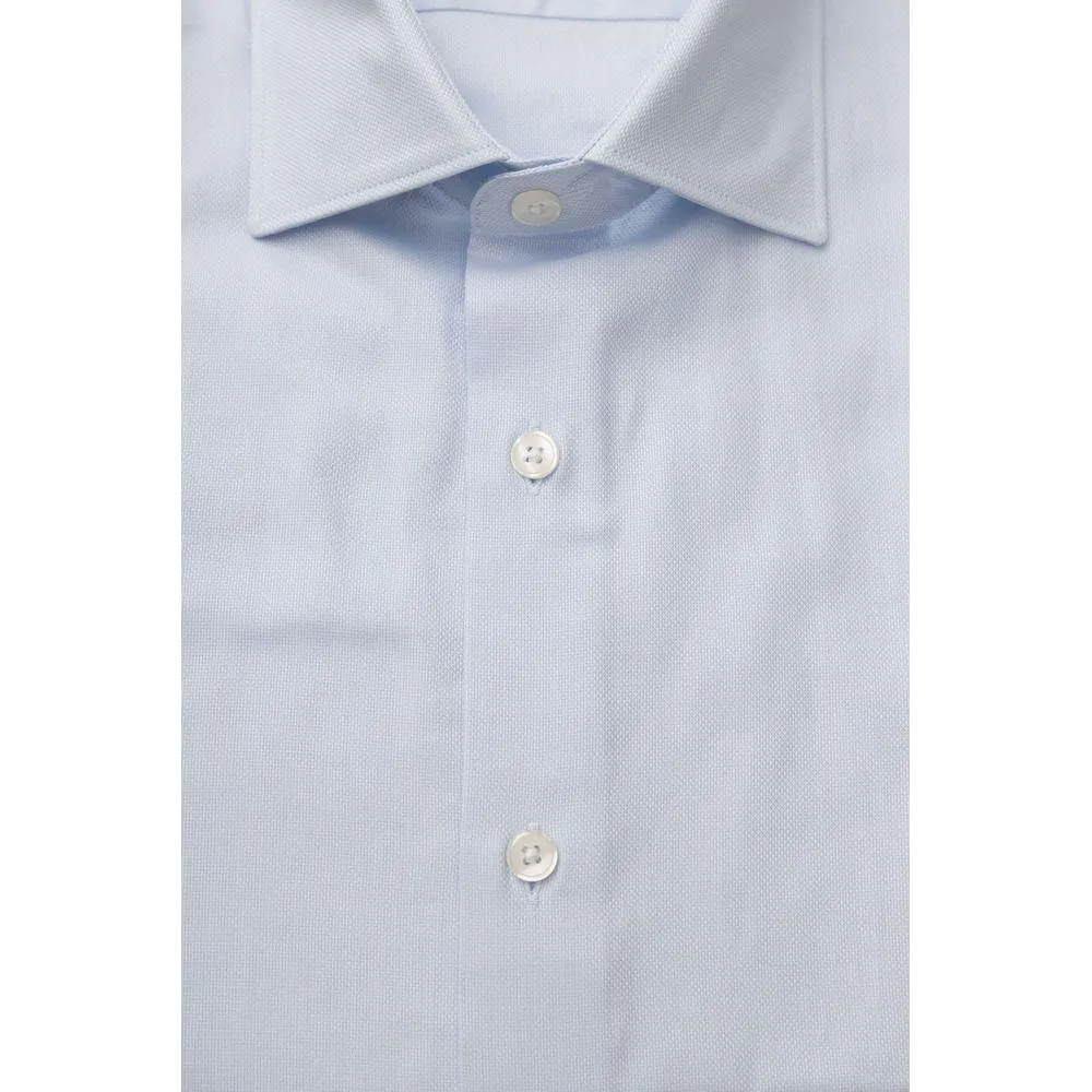 Bagutta Light Blue Cotton Mens Shirt