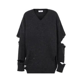 Balenciaga Cut-Out Crewneck Knitted Jumper