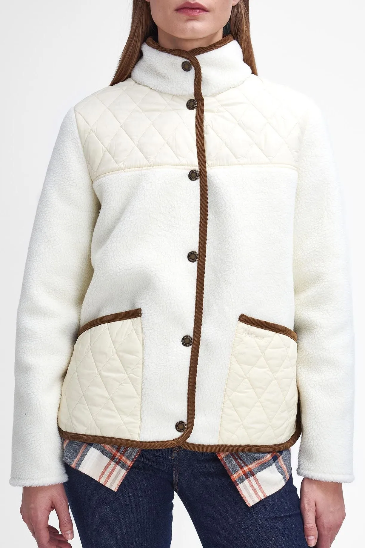 Barbour Brambles Fleece in Cream Winter Pearl LFL0075CR11