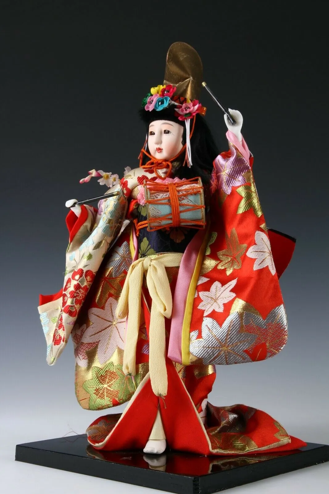 Beautiful Vintage Japanese Traditional Ichimatsu Style Doll -The Drum-