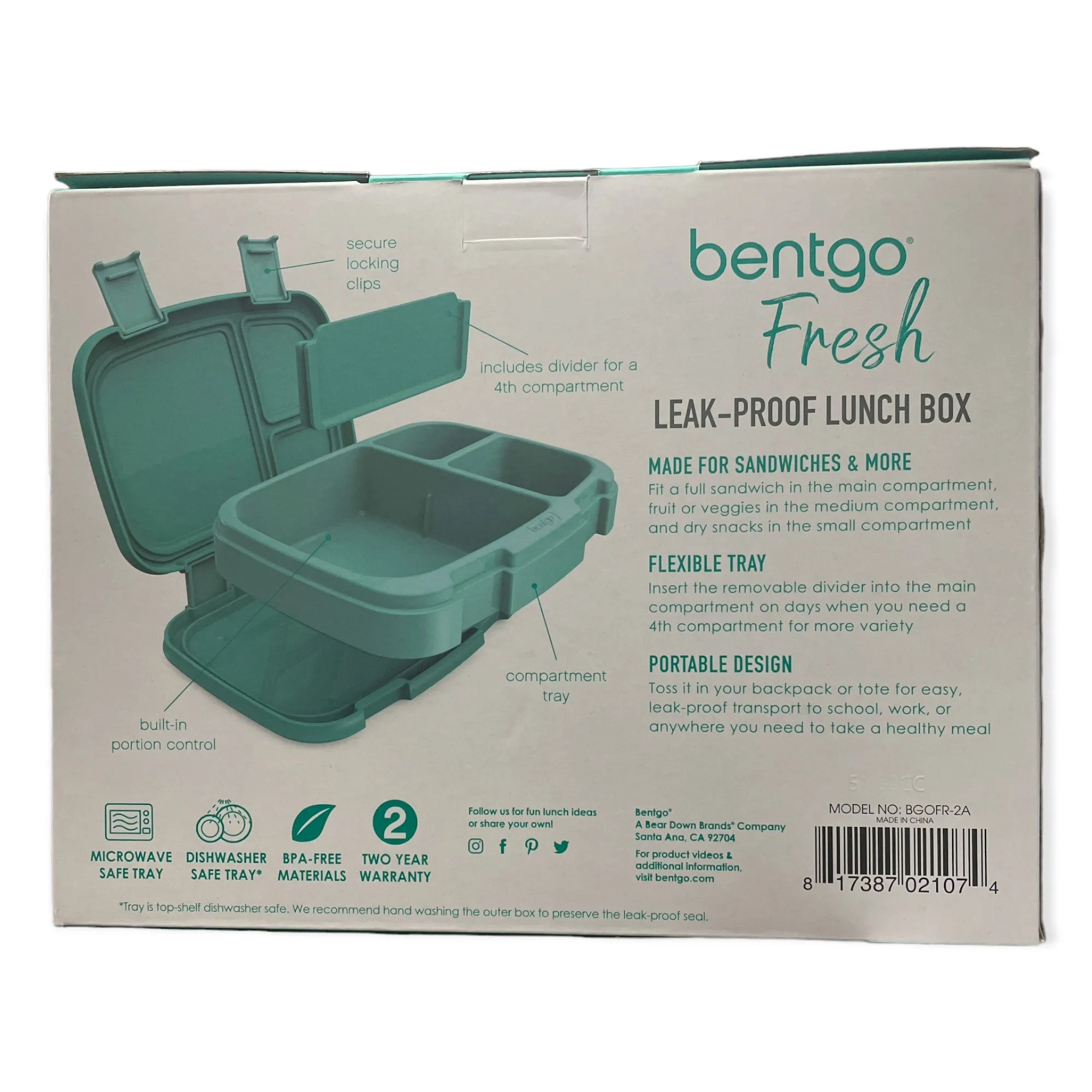 Bentgo Fresh Leak-proof Lunch Box, Aqua