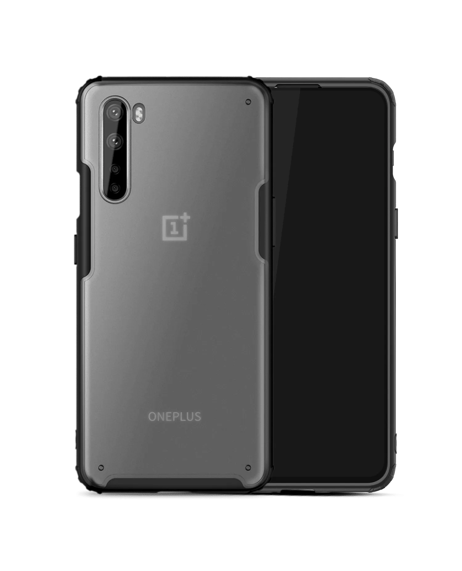 Black Frosted Clear Case Cover For OnePlus Nord