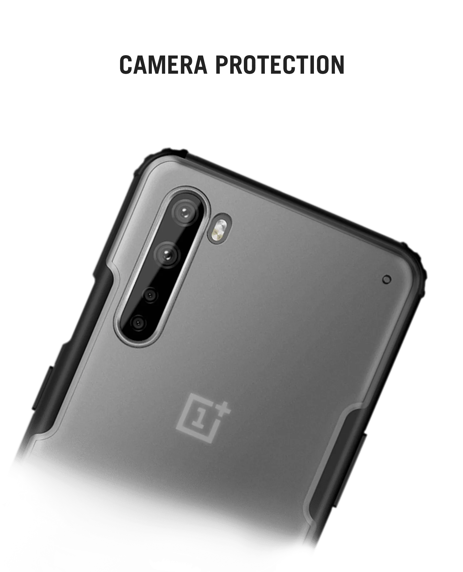 Black Frosted Clear Case Cover For OnePlus Nord