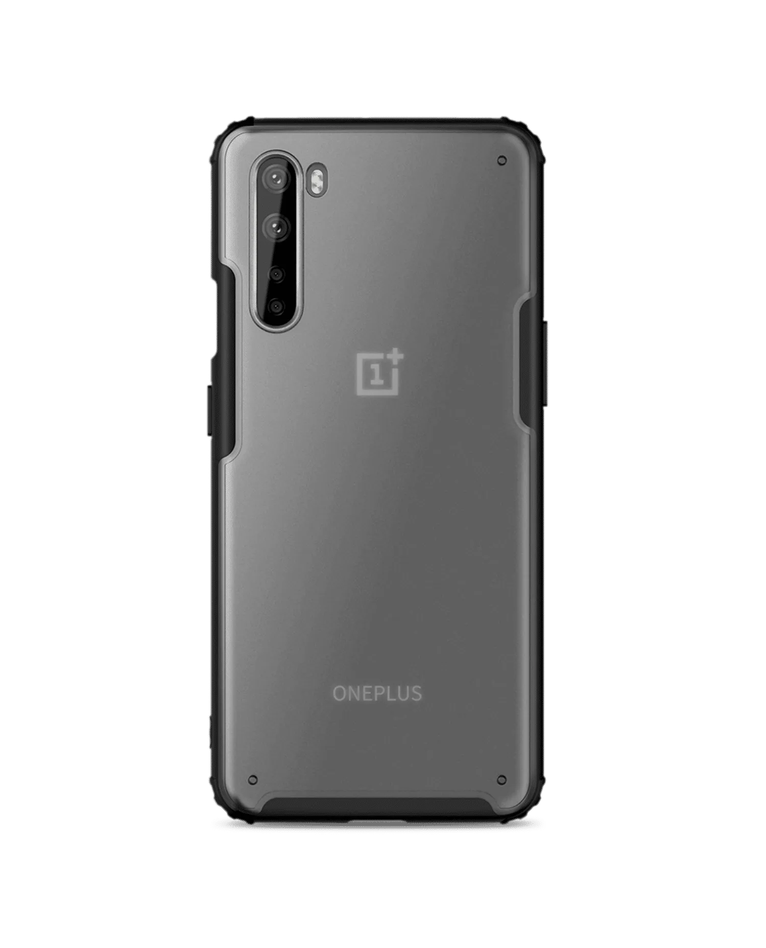 Black Frosted Clear Case Cover For OnePlus Nord