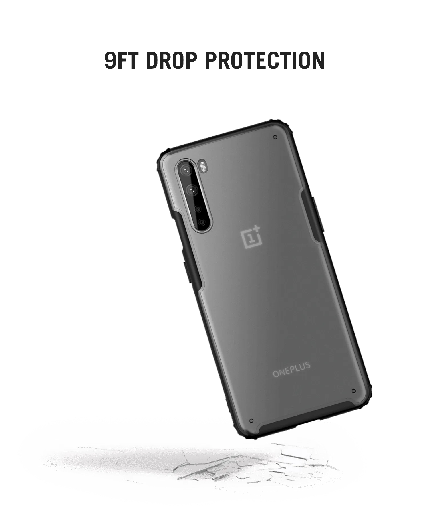 Black Frosted Clear Case Cover For OnePlus Nord