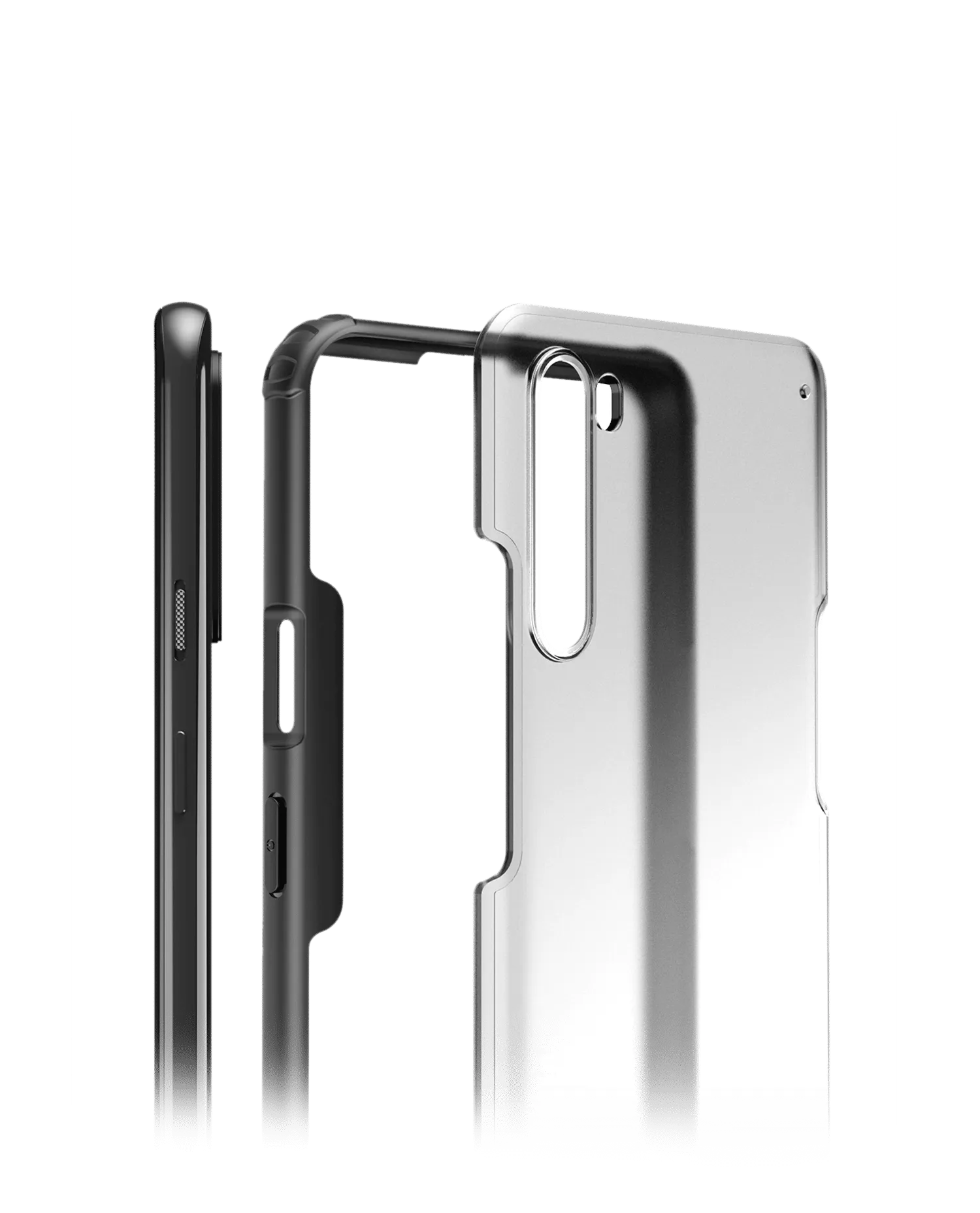 Black Frosted Clear Case Cover For OnePlus Nord