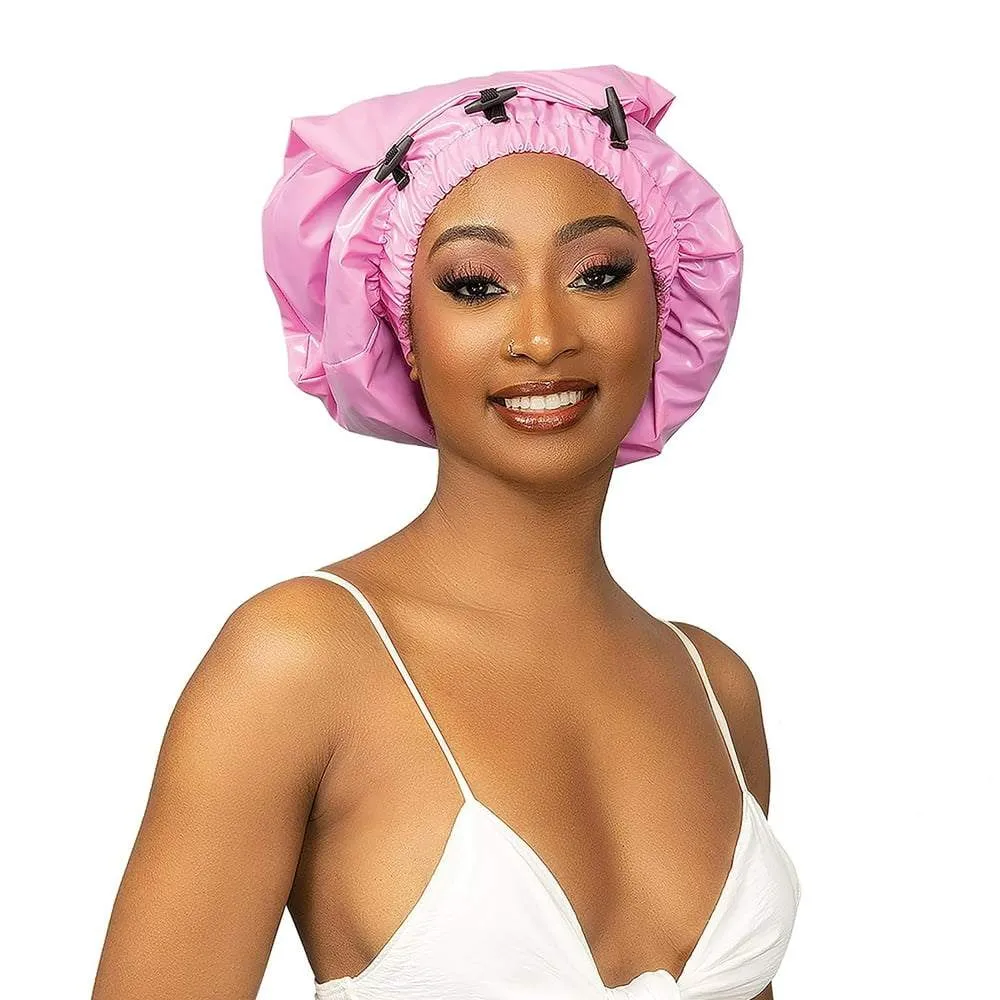 Black Shower Cap Waterproof for Females Long Hair