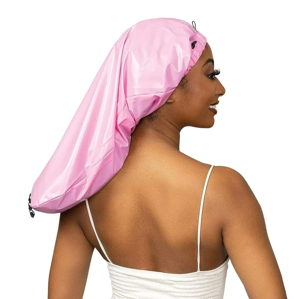 Black Shower Cap Waterproof for Females Long Hair