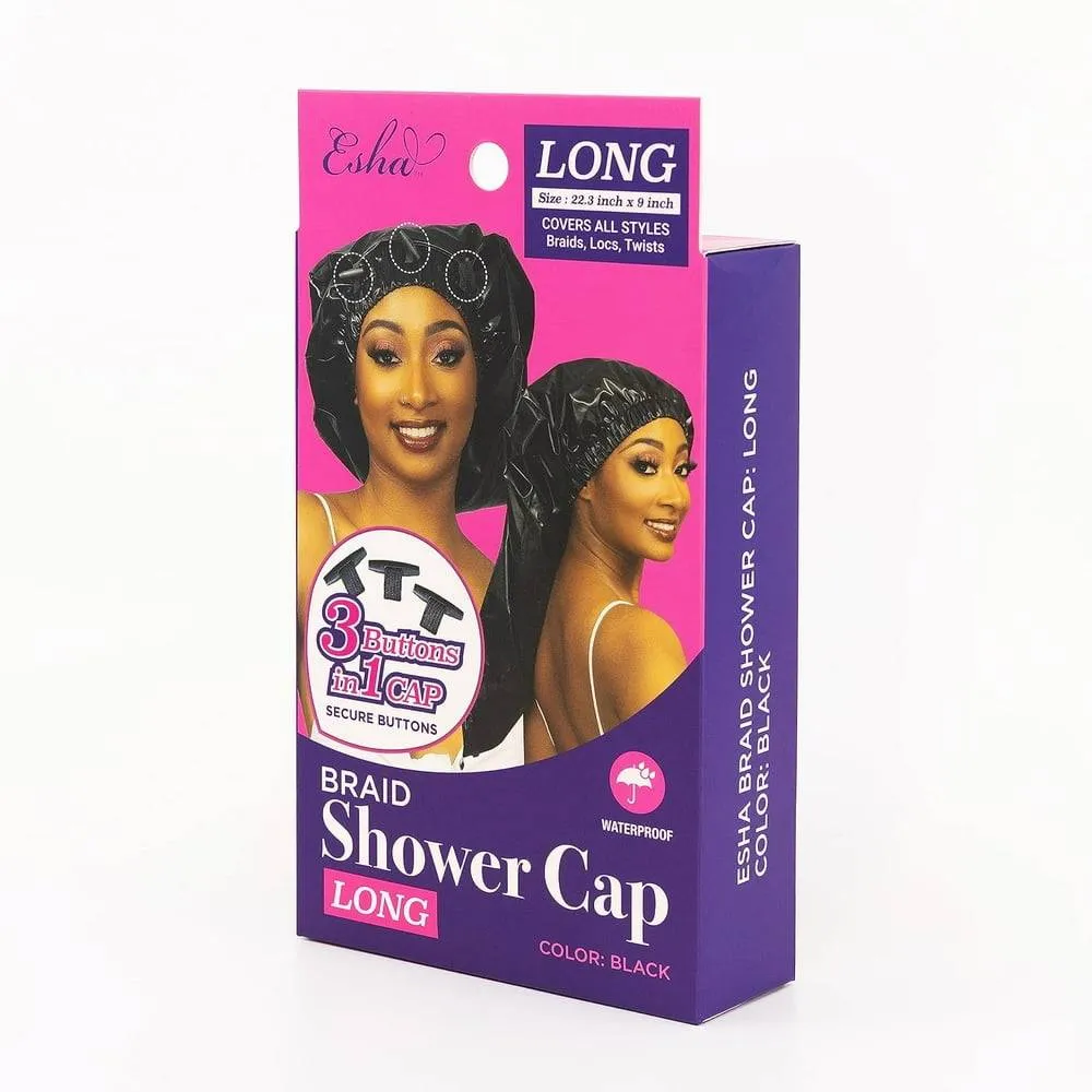 Black Shower Cap Waterproof for Females Long Hair