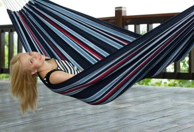 Brazilian Style Double Hammock with Bamboo Stand