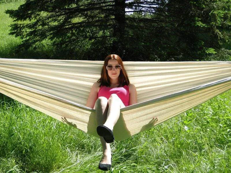 Brazilian Style Double Hammock with Bamboo Stand