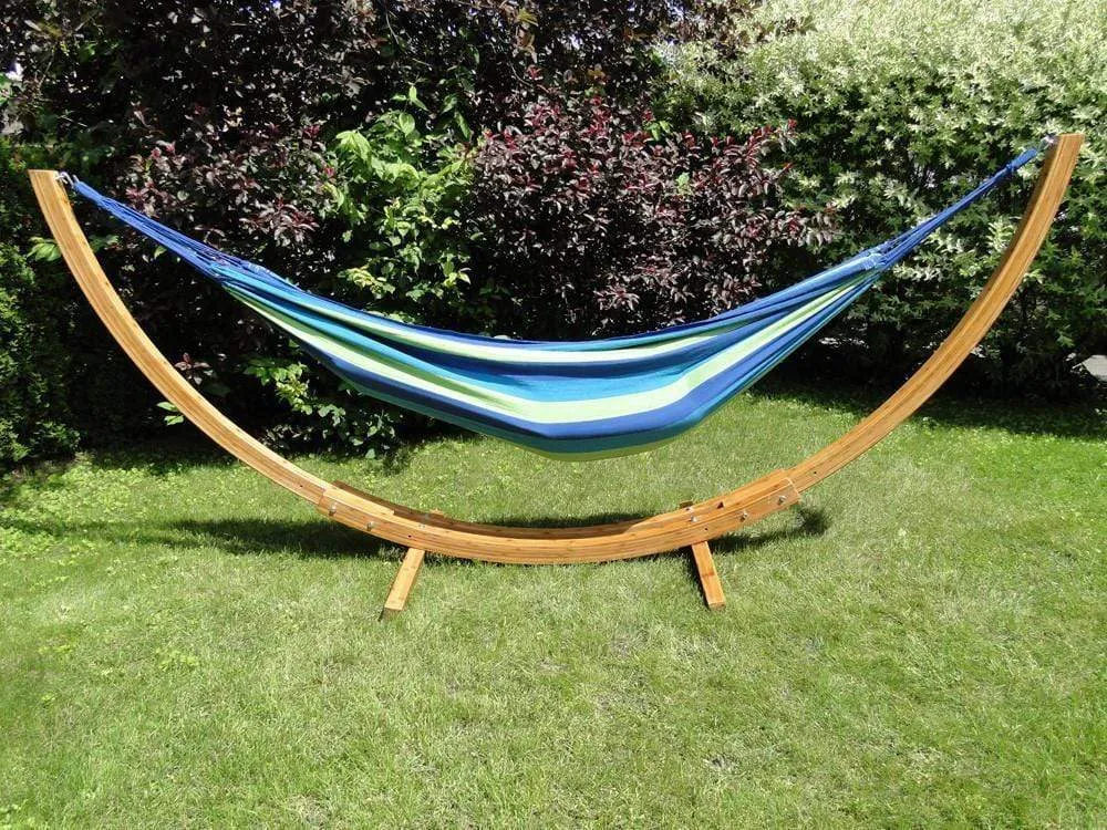 Brazilian Style Double Hammock with Bamboo Stand