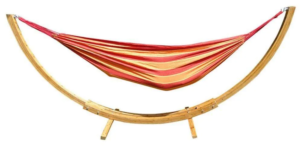 Brazilian Style Double Hammock with Bamboo Stand