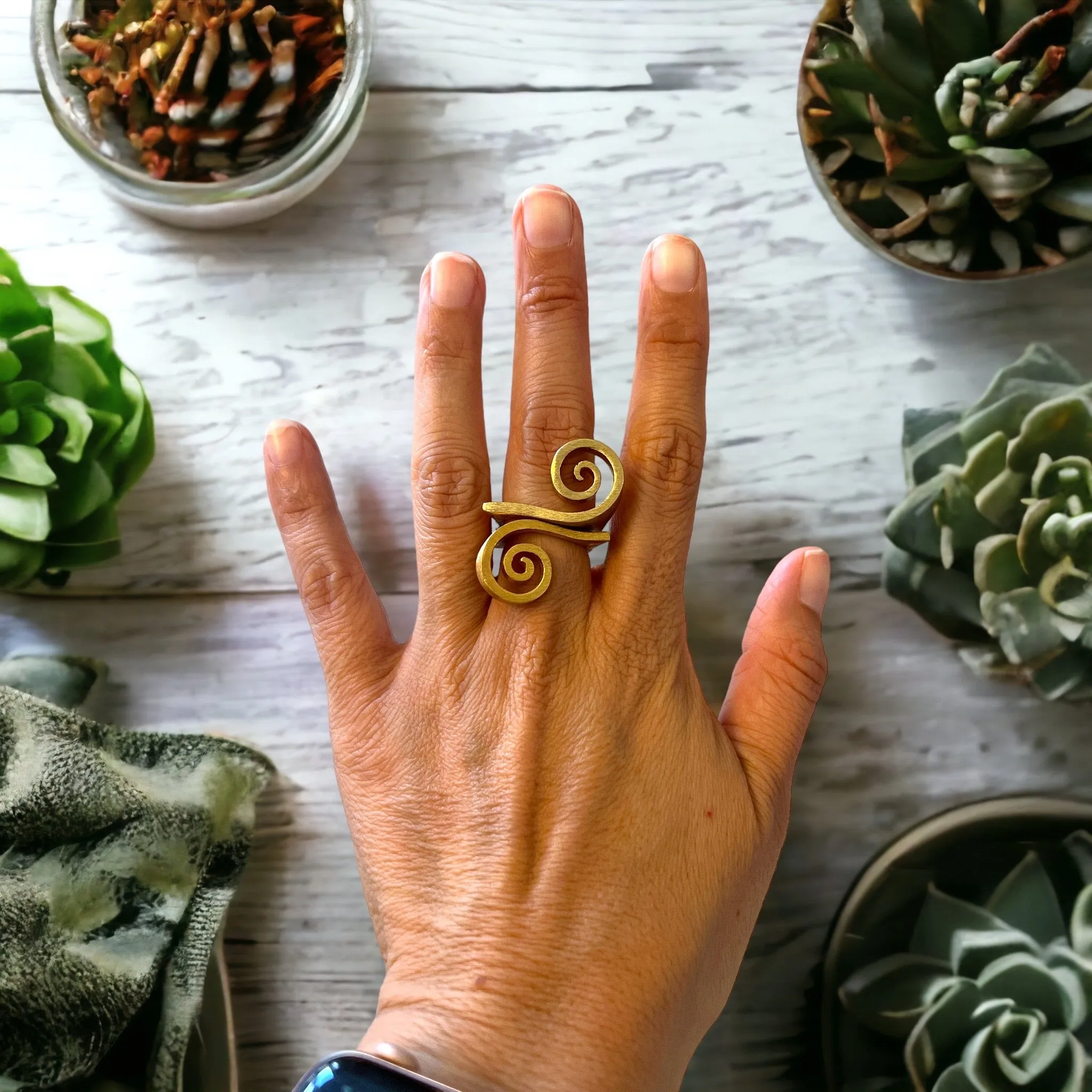 Bronze Papyrus Ring