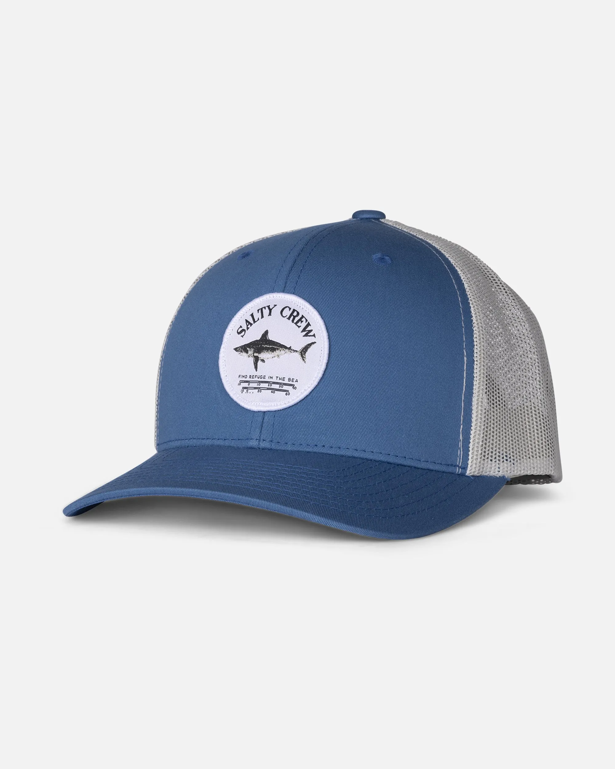 Bruce Retro Trucker Hat - Steel Blue/Silver