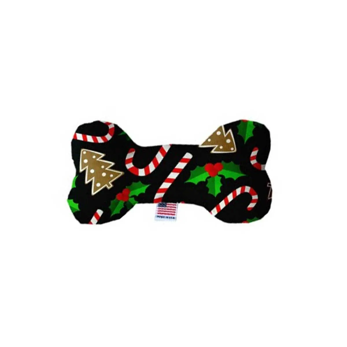 Candy Cane Bone Shaped Dog Toy