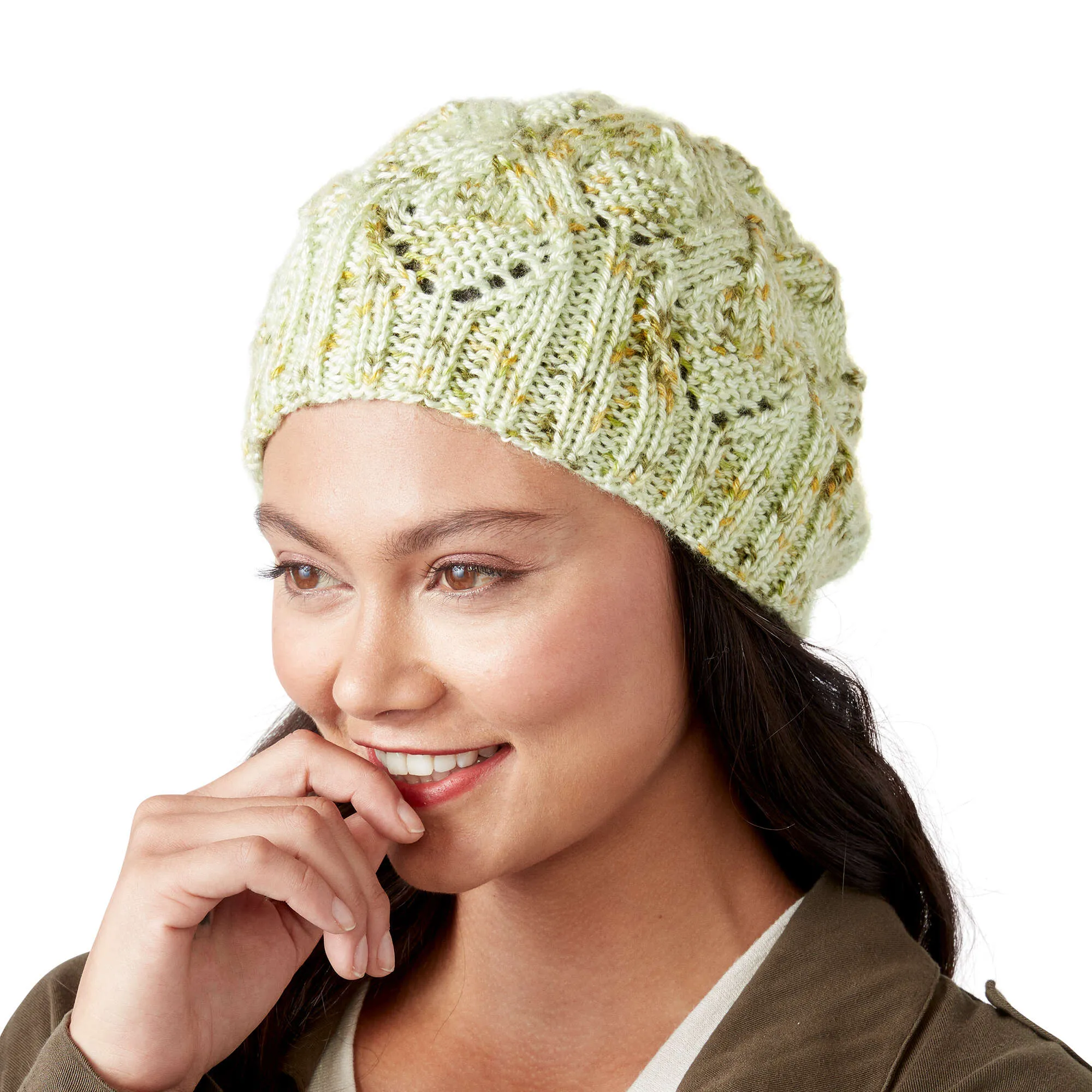 Caron Medallion Knit Hat