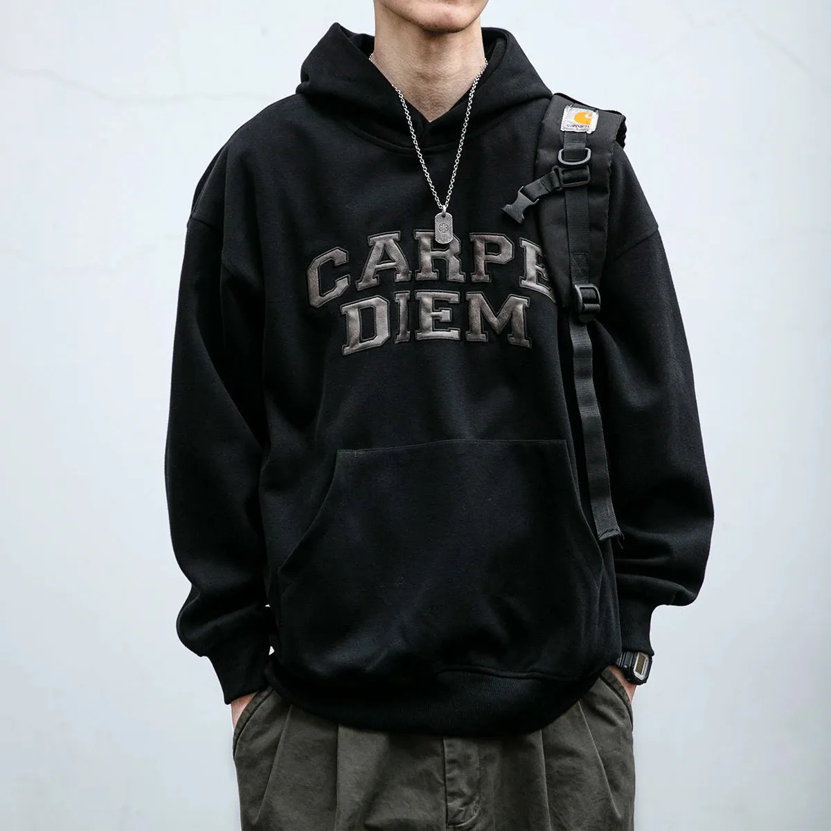 'Carpe Diem' Applique Hoodie