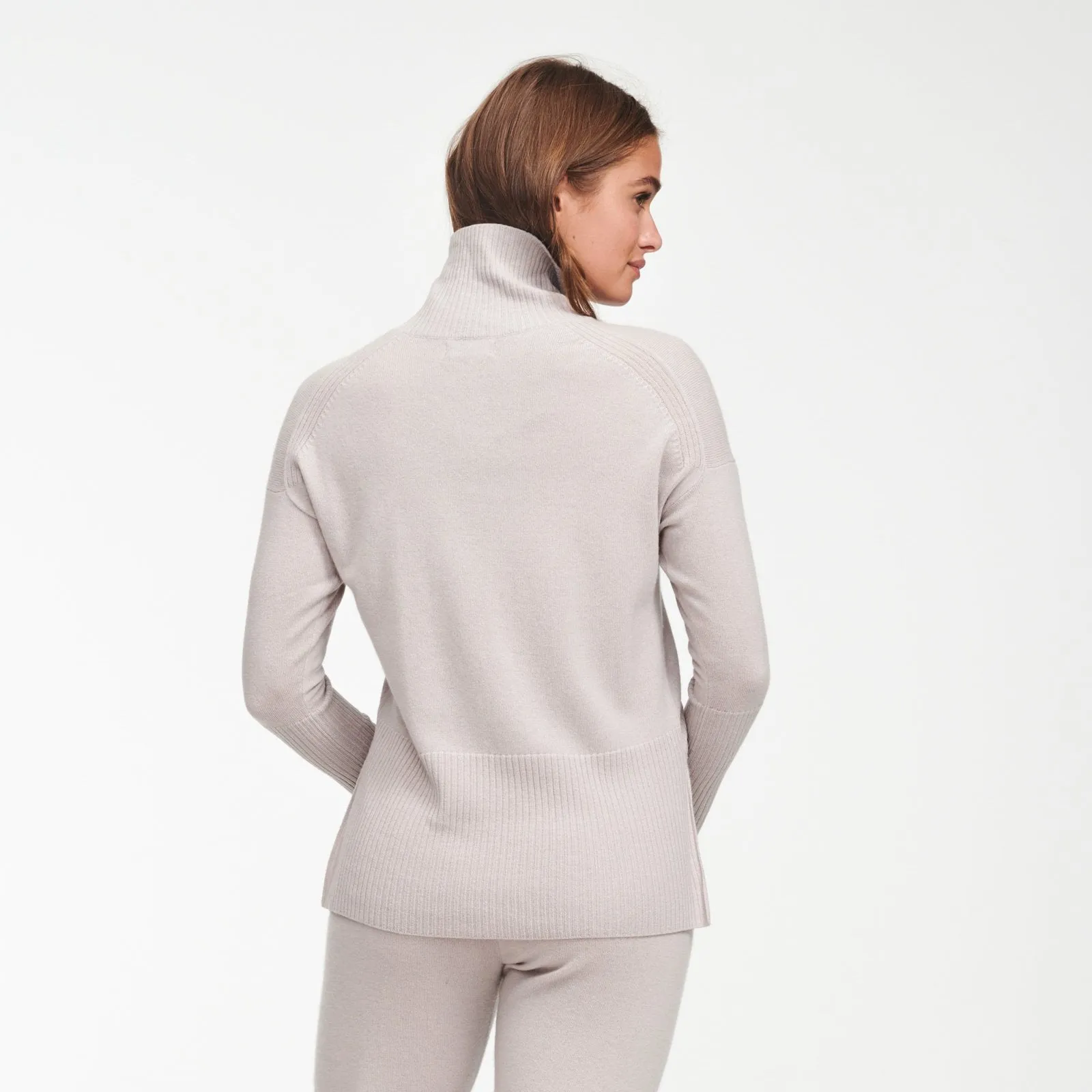 Cashmere High-Low Turtleneck