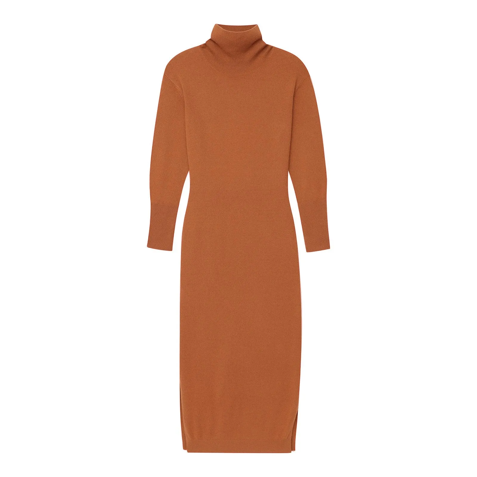 Cashmere Turtleneck Dress with Slits