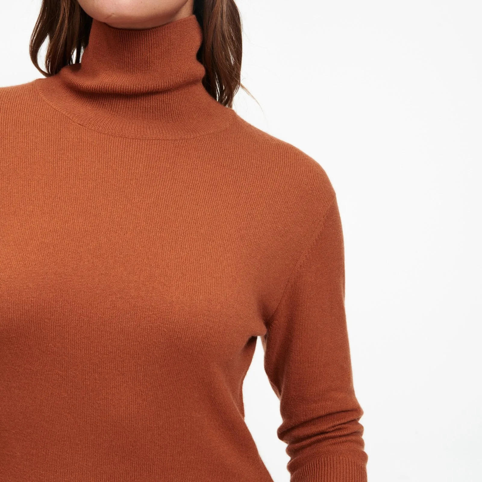 Cashmere Turtleneck Dress with Slits