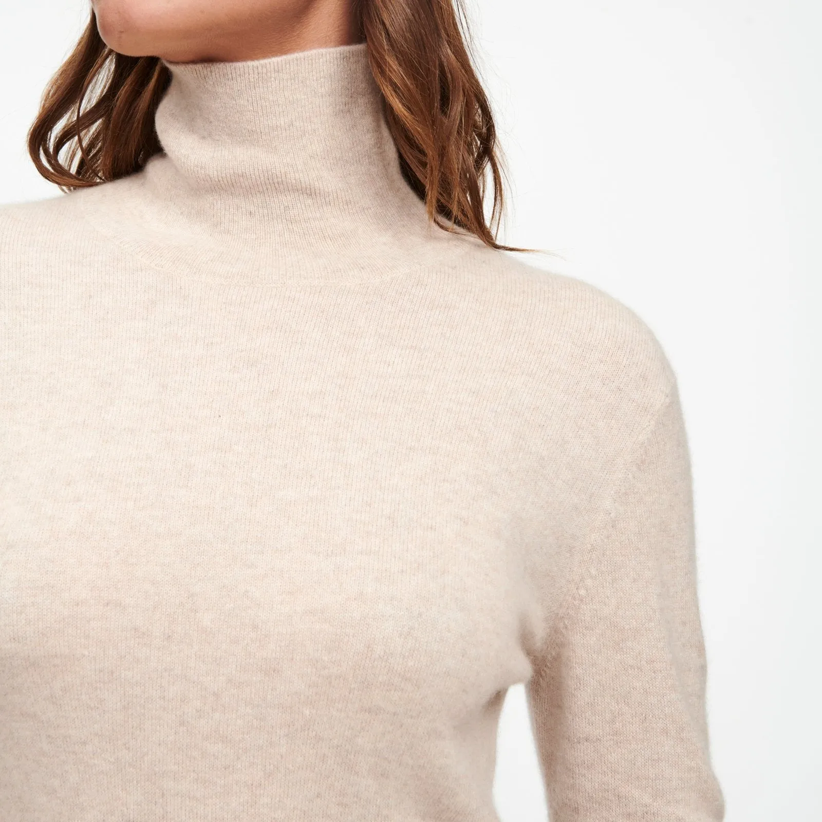 Cashmere Turtleneck Dress with Slits