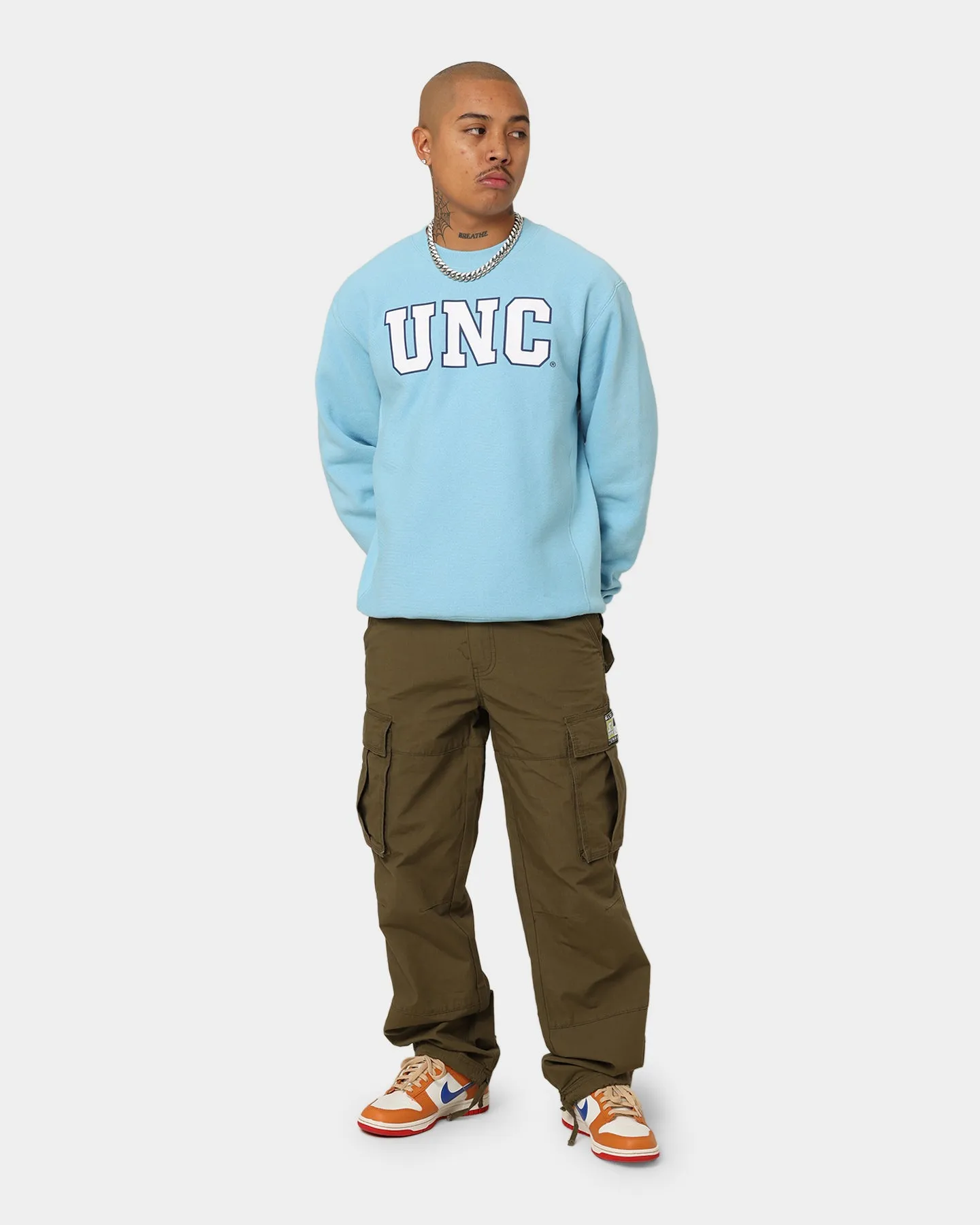 Champion EU Reverse Weave University of North Carolina Tar Heels Crewneck Candid Blue Csi