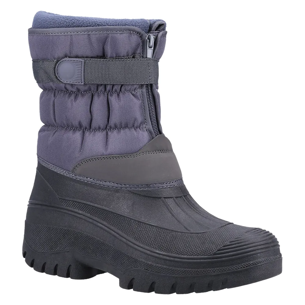 Chase Touch Fastening and Zip up Winter Boots Grey