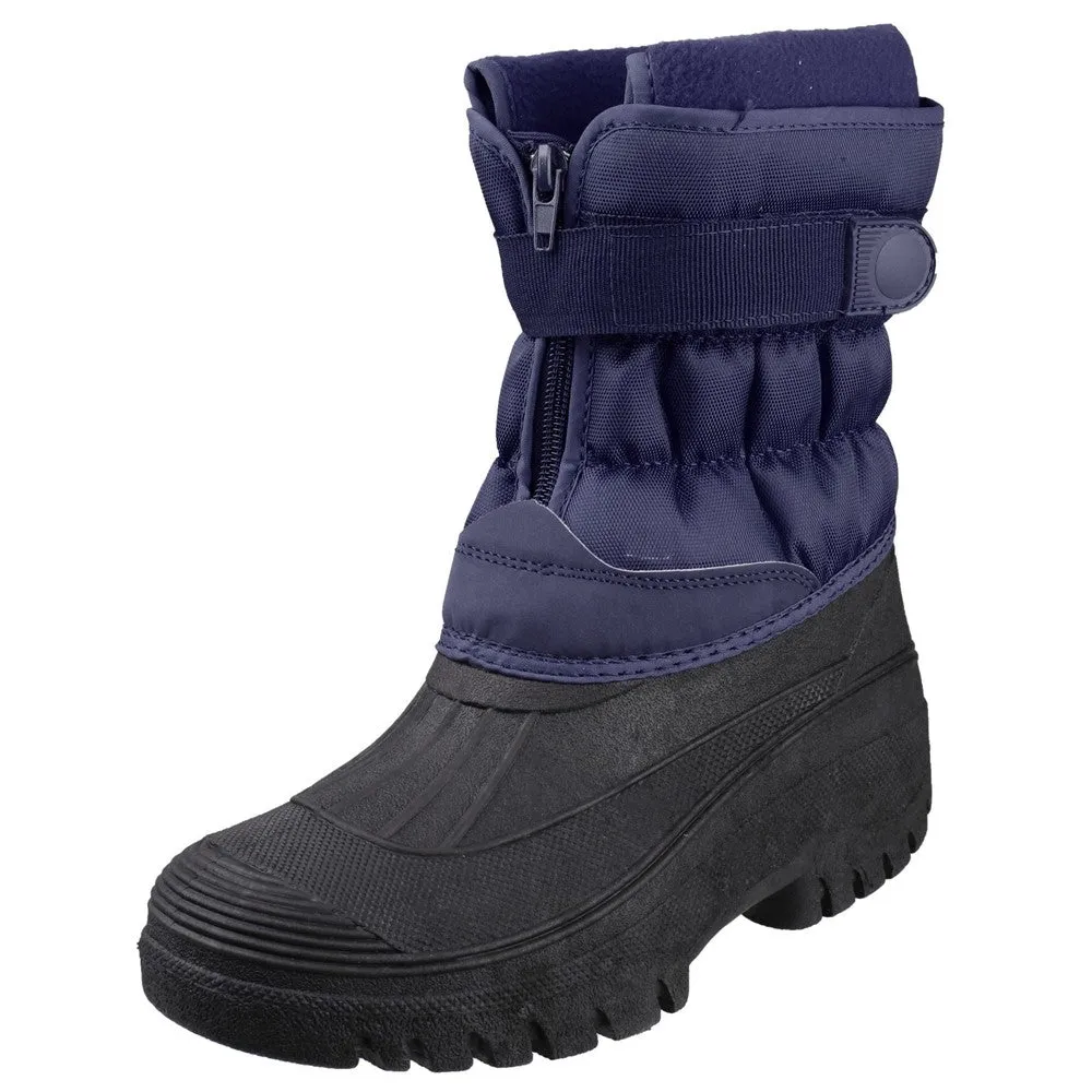 Chase Touch Fastening and Zip up Winter Boots Navy