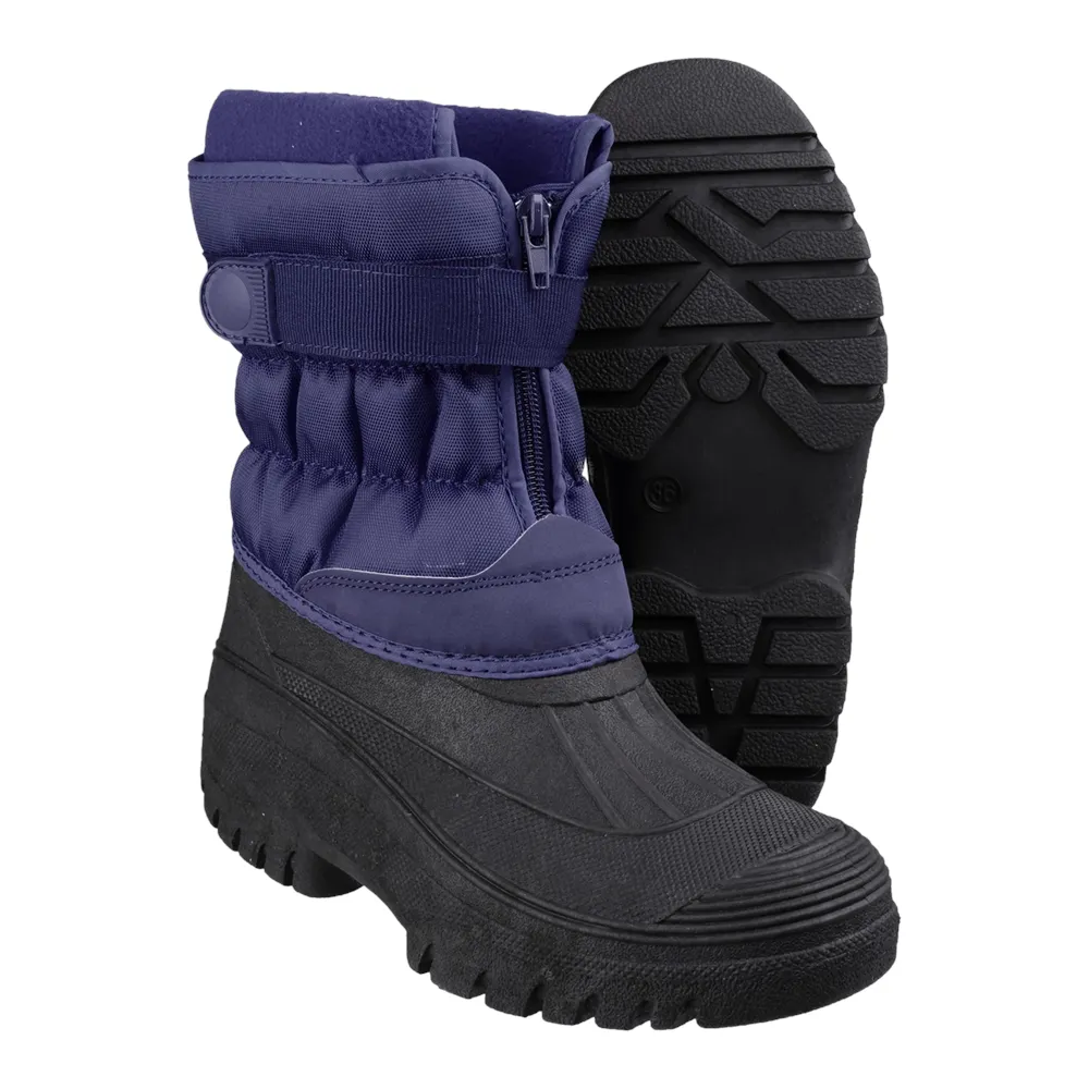 Chase Touch Fastening and Zip up Winter Boots Navy