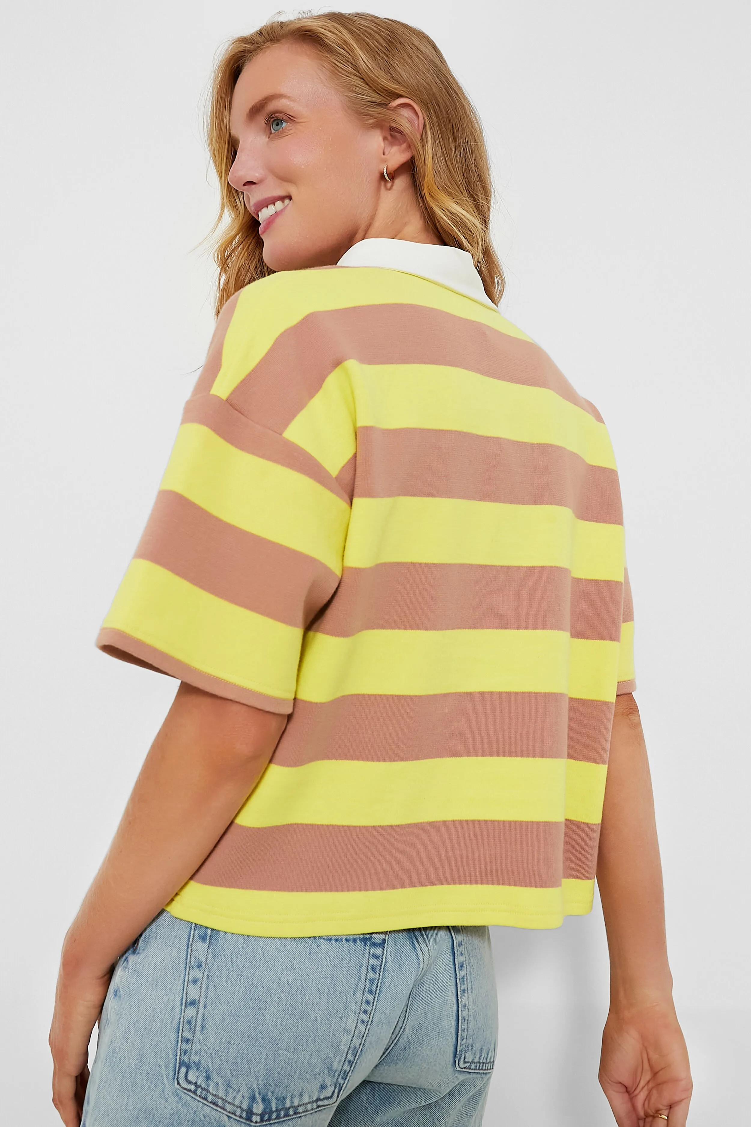 Citron Stripe Cotton Wesley Rugby Shirt