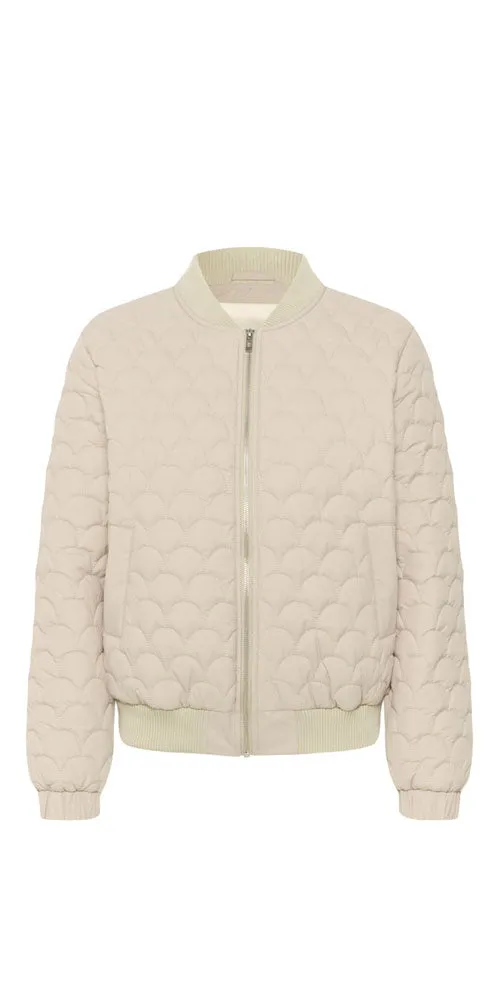 Cream Quilted Bomber