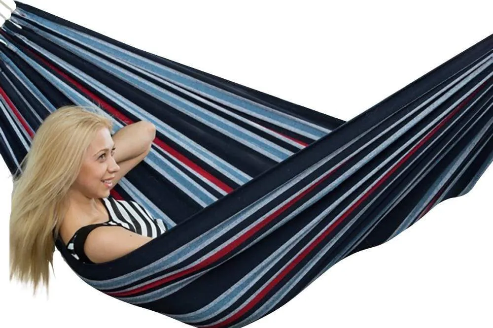 Deluxe Brazilian Style Double Hammock with Bamboo Stand