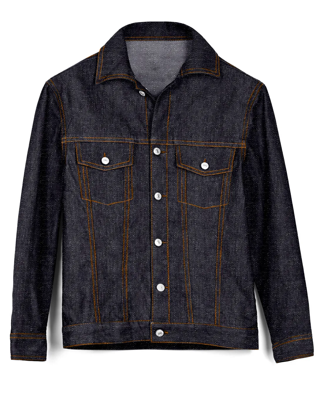 Denim Jacket in Raw Denim: Dark Blue