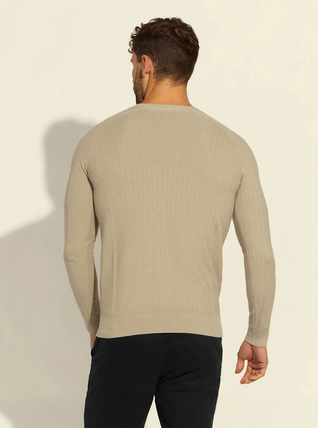 Eco Stone Beige Miles Harringbone Knit Top