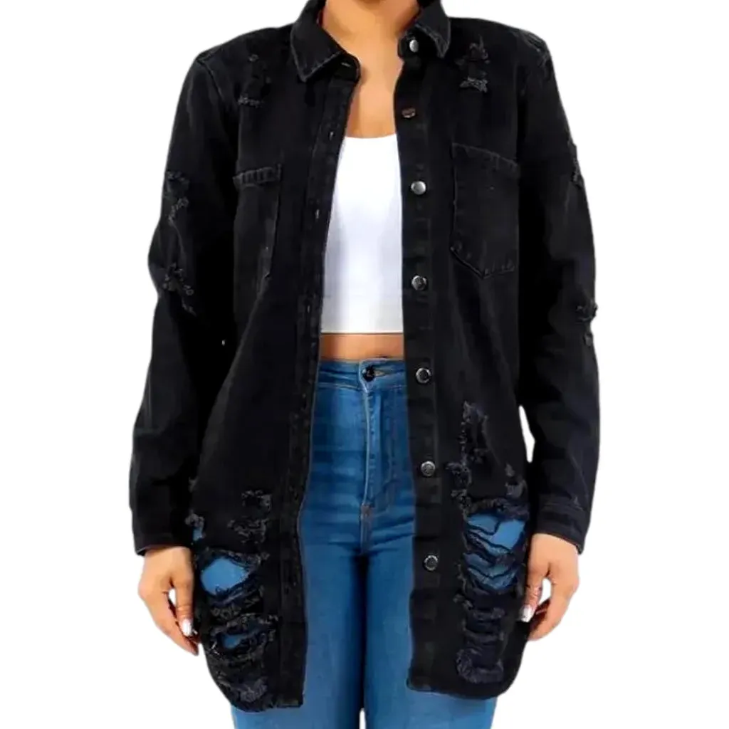 Elevate your style with women's denim shirt