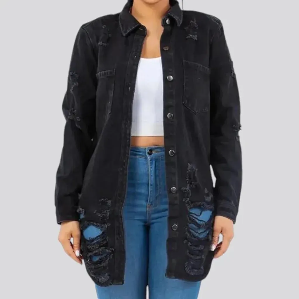 Elevate your style with women's denim shirt