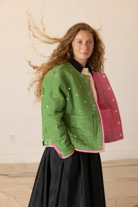 Fein Reversible Jacket with Mirror Embroidery - Pickle/Pink